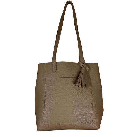 Leather Shoulder Bag Unbranded Tan Front Pocket Purse - Picture 4 of 10